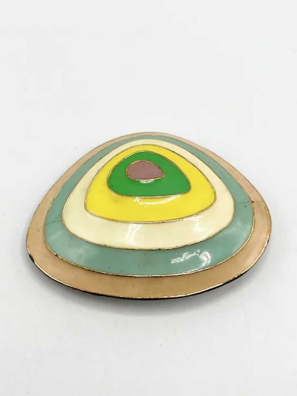 Vintage Enamel Brooch Pin Pendant - image 2