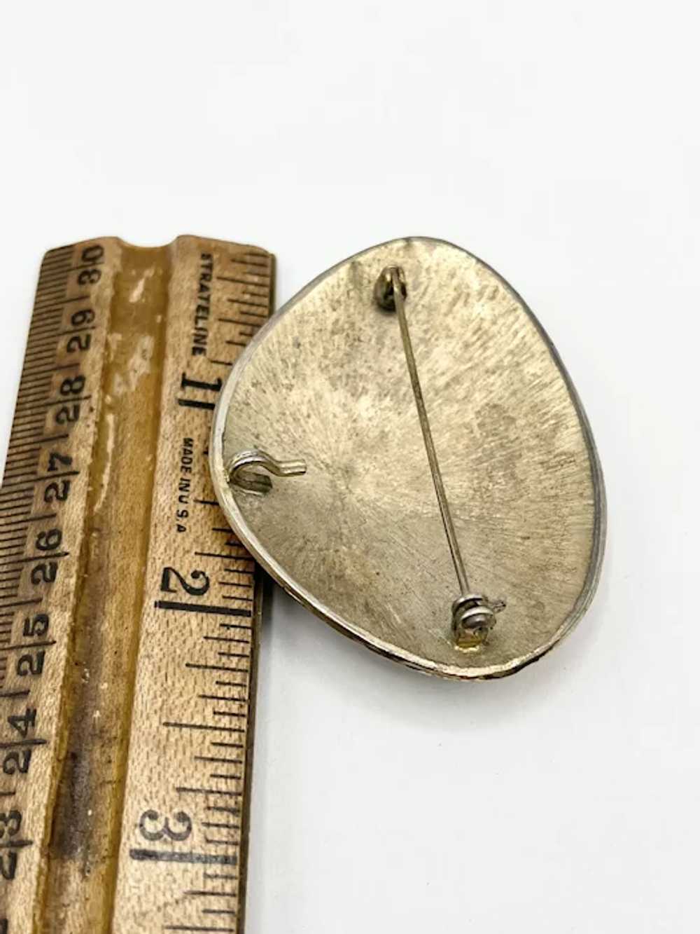 Vintage Enamel Brooch Pin Pendant - image 5