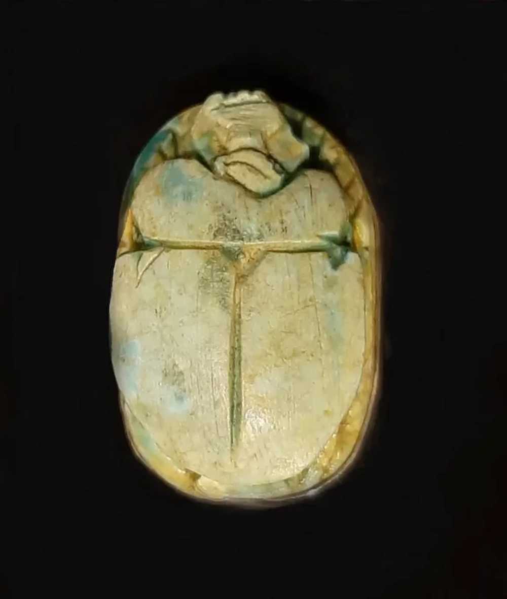 Vintage Egyptian Scarab Bead & Sterling Ring - image 8