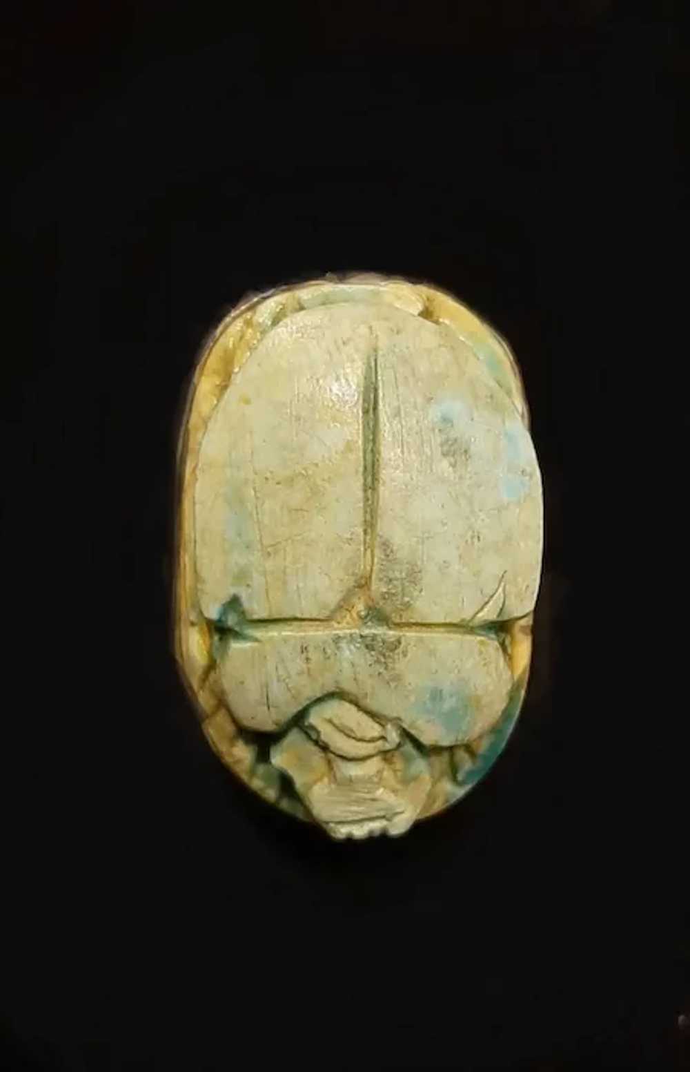 Vintage Egyptian Scarab Bead & Sterling Ring - image 9