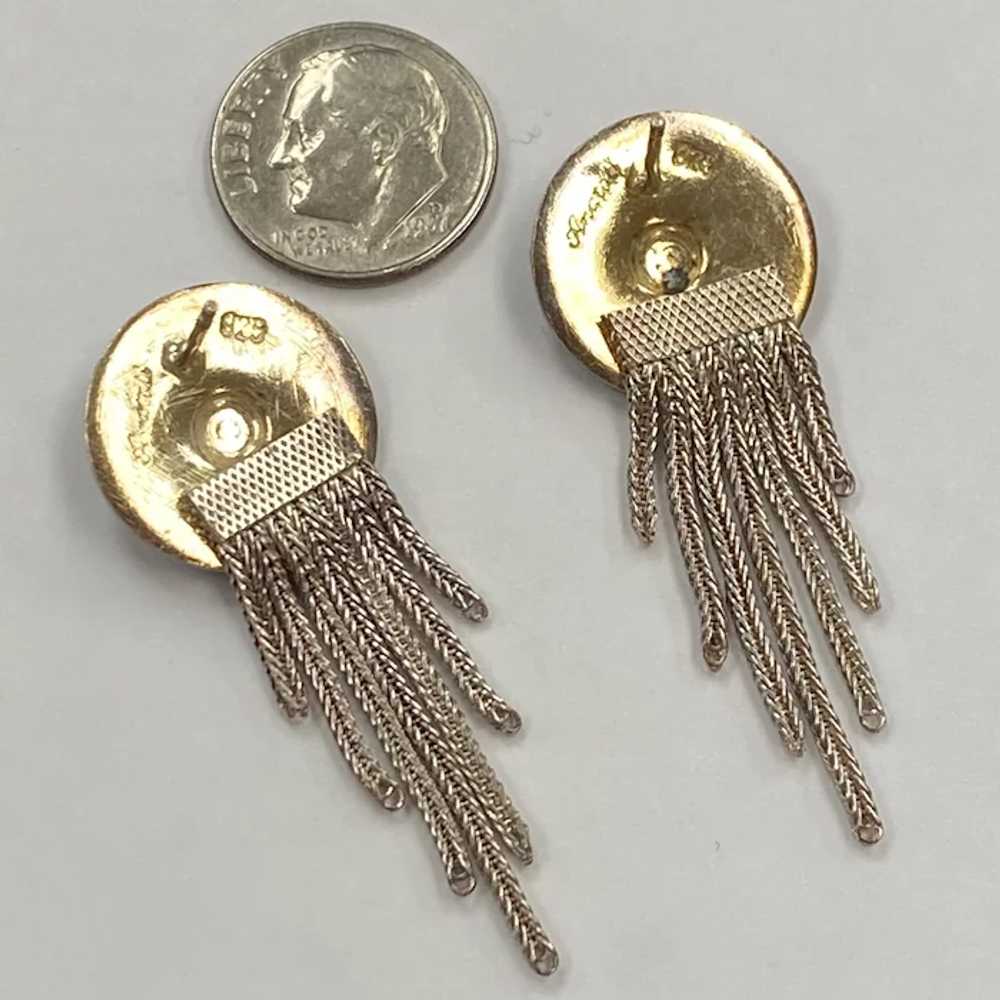 Vintage Dangle Earrings Sterling Silver & Enamel,… - image 3