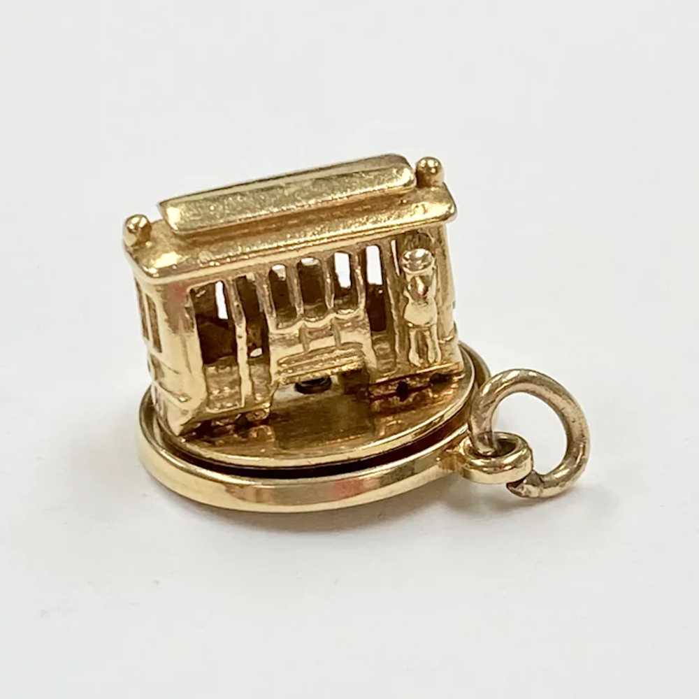 Moving Cable Car on Roundabout Vintage Charm 14K … - image 3