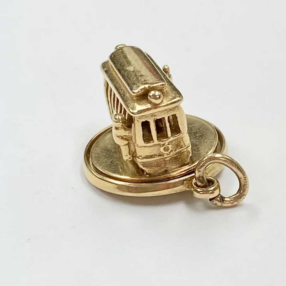 Moving Cable Car on Roundabout Vintage Charm 14K … - image 4