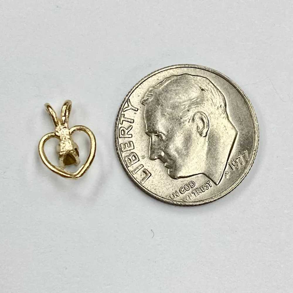 Birthstone Heart Charm/Pendant 14K Gold Faux Peri… - image 2