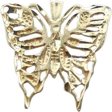 Fluttering Butterfly Pendant 14K Yellow Gold - image 1