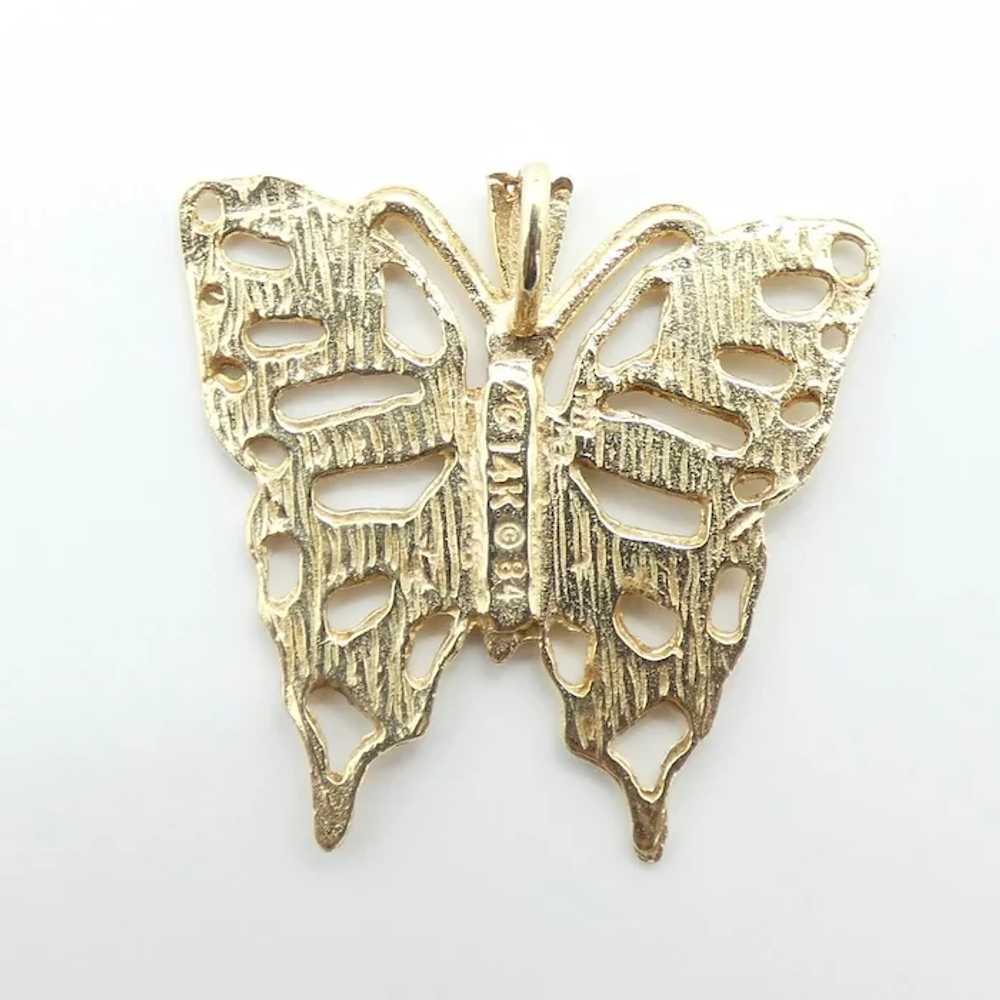 Fluttering Butterfly Pendant 14K Yellow Gold - image 3