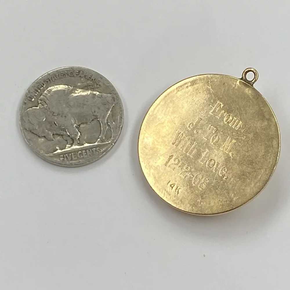 Vintage Jeweled Anniversary Charm 14K Gold - image 2