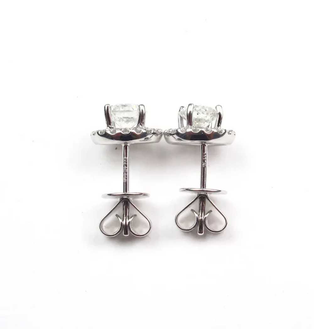 Diamond 1.28 ctw Round Brilliant Halo Studs Earri… - image 4