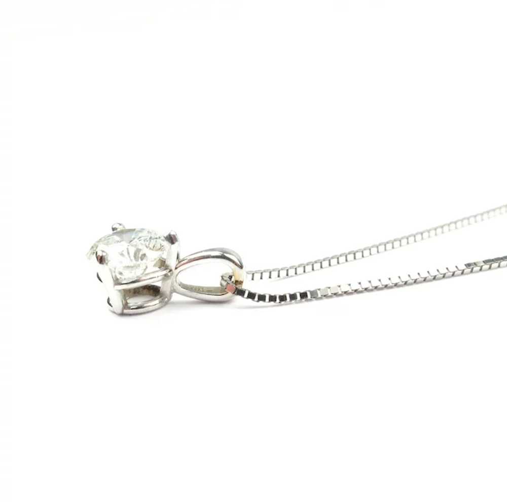 Diamond .70 Carat Solitaire Necklace 14k White Go… - image 3