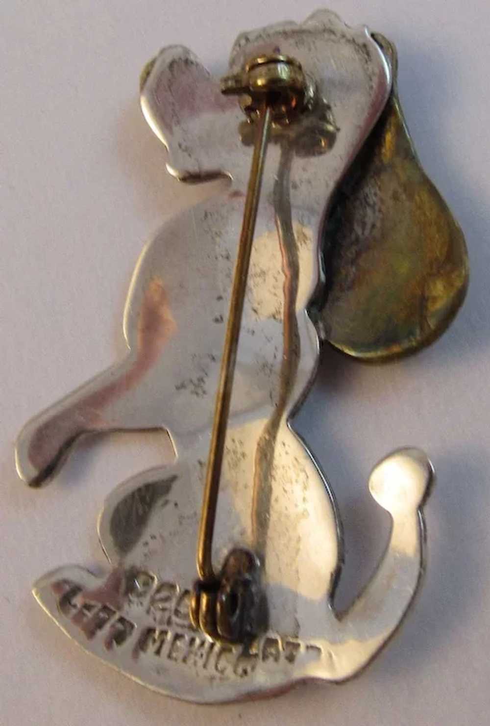 Vintage Sterling Silver and Brass Poodle Pin - image 4