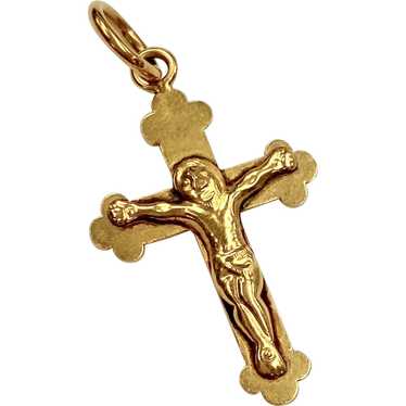 Vintage crucifix pendant gold - Gem