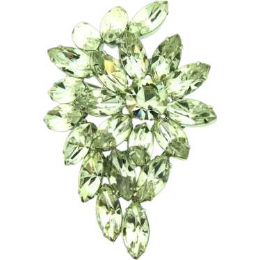Vintage floral crystal rhinestone Brooch - image 1