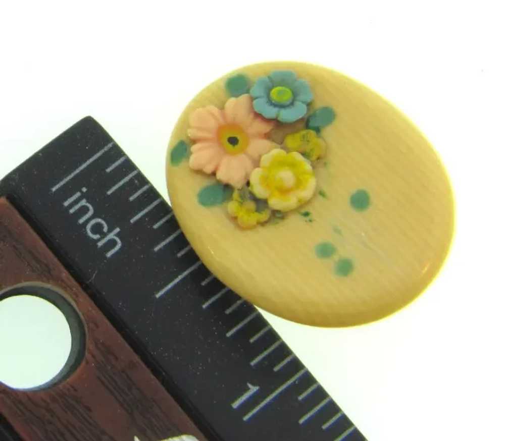 Vintage small celluloid floral Scatter Pin - image 3