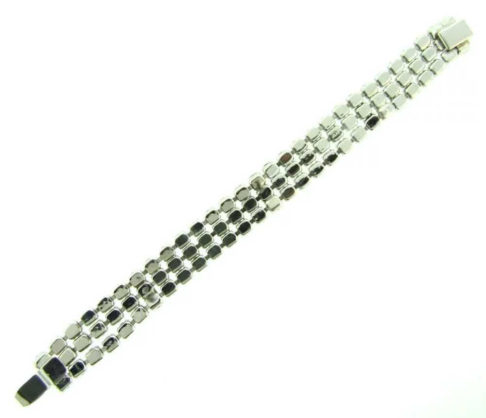 Vintage three strand crystal rhinestone Bracelet - image 2