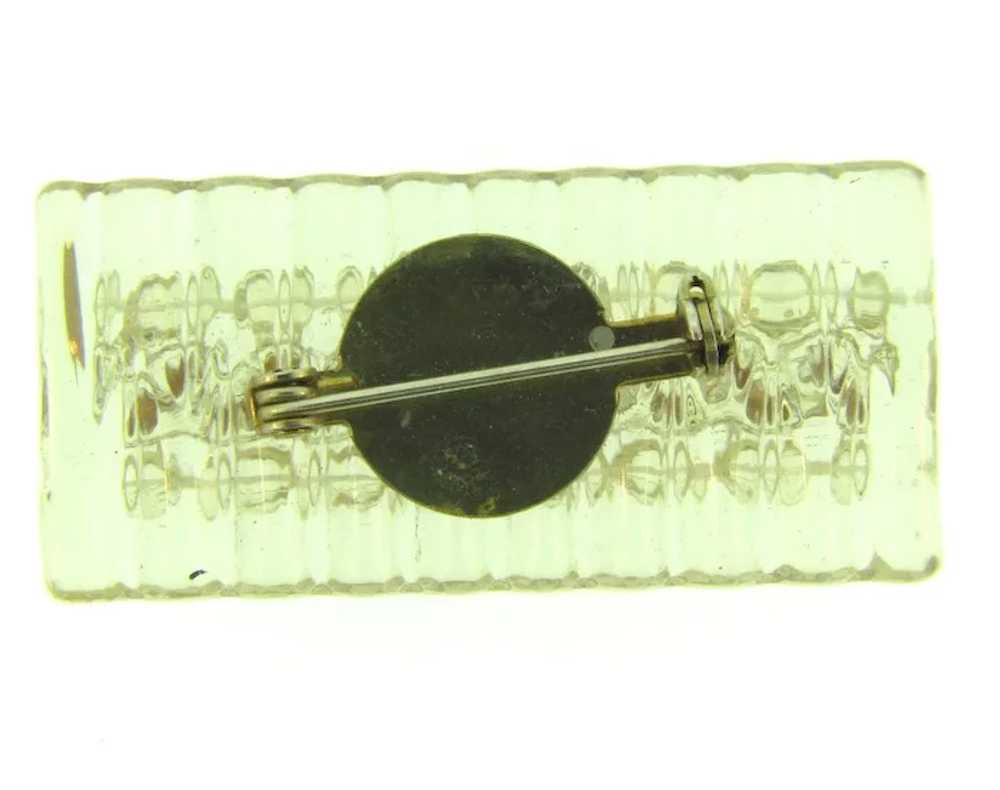 Vintage Lucite Brooch with crystal rhinestones - image 2