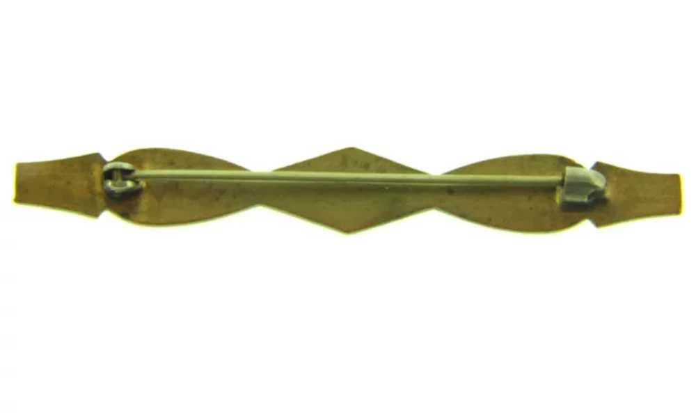 Vintage early enamel on gold tone metal Bar Pin - image 2