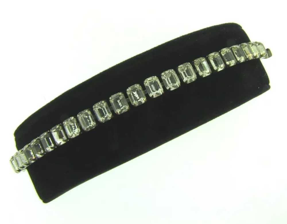 Vintage crystal rhinestone tennis Bracelet - image 2