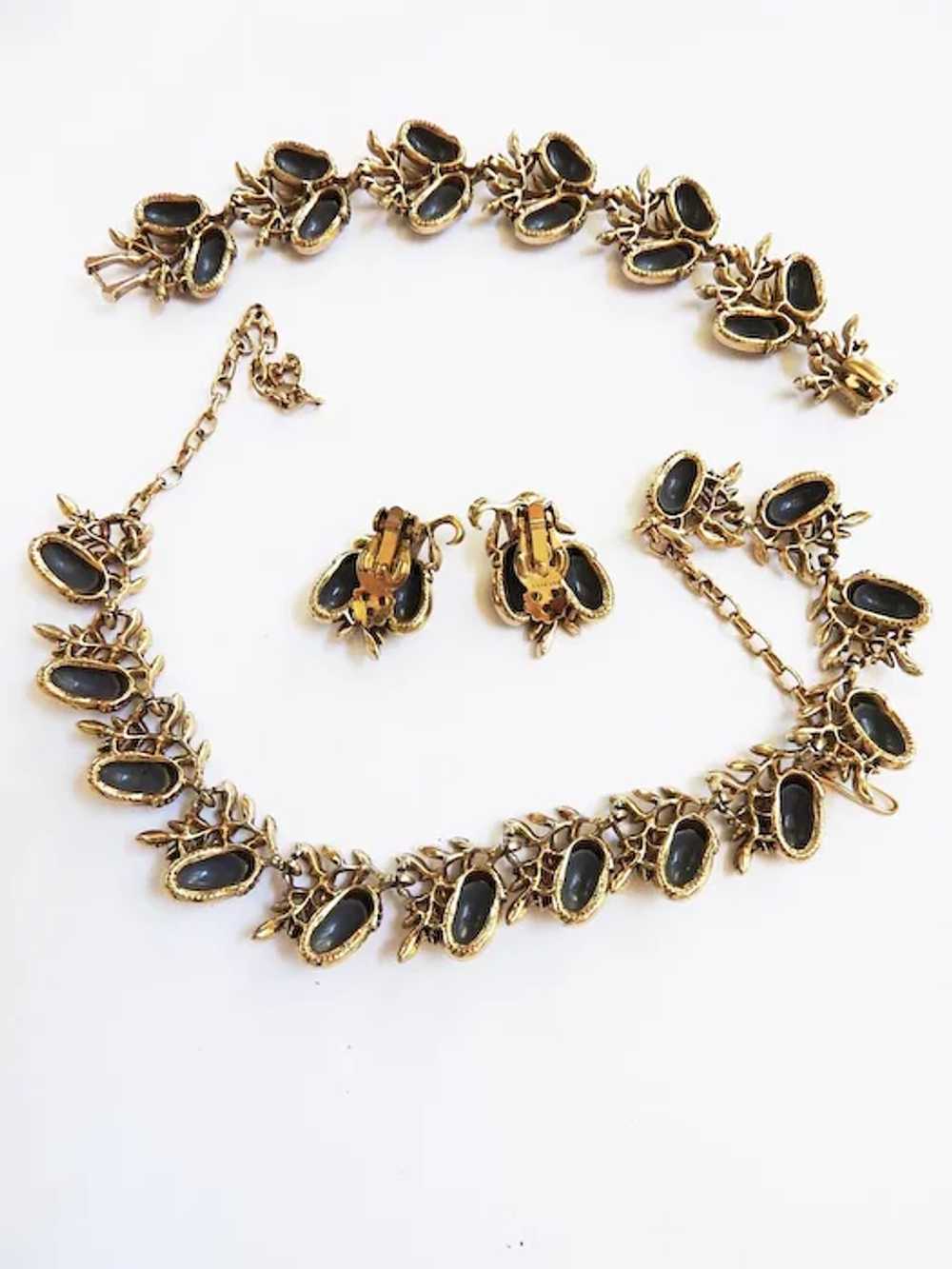 Vintage 50s Acorn Necklace Bracelet and Earrings … - image 2