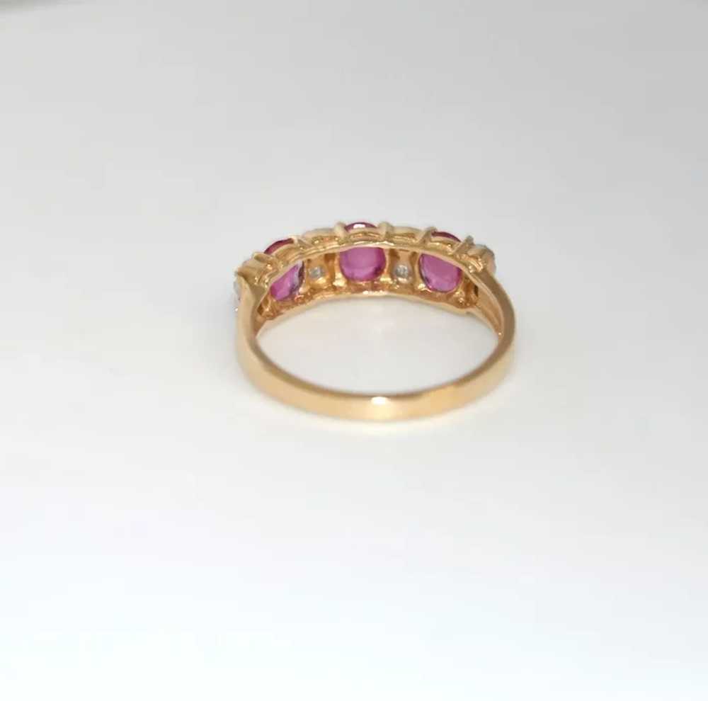 Burmese Ruby and Diamond 14K Gold Eternity Ring B… - image 7