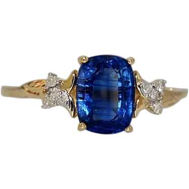 Untreated Kashmir Blue Kyanite Ring Cushion Cut 1.