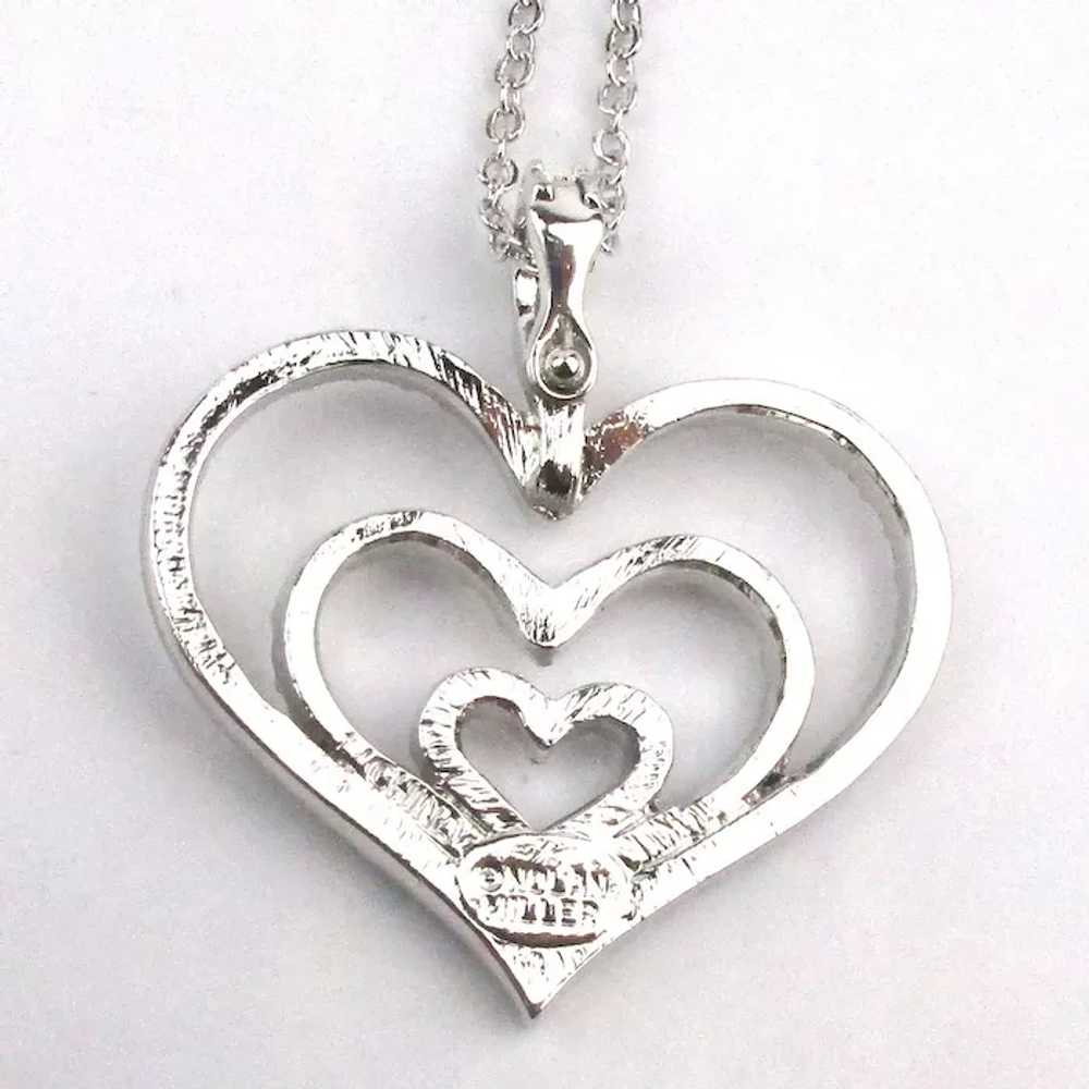 Nolan Miller Crystal Rhinestone HEART Necklace - image 5