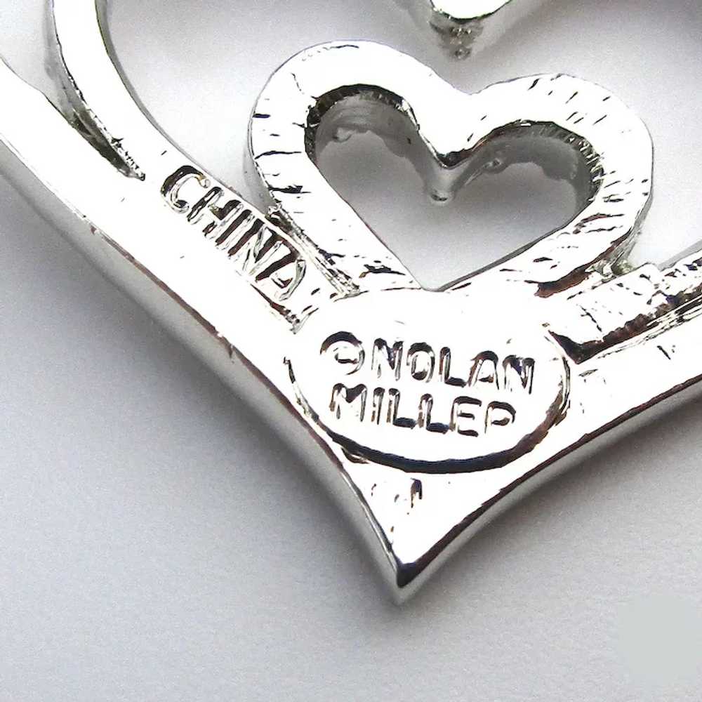 Nolan Miller Crystal Rhinestone HEART Necklace - image 6