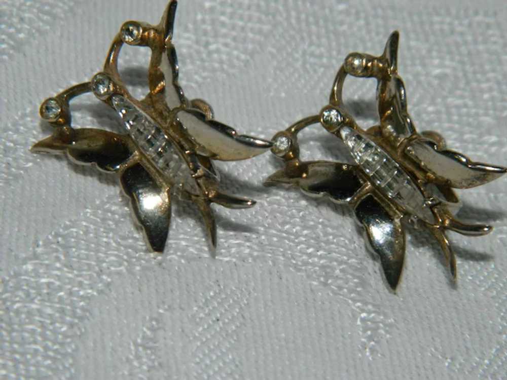 Exceptional Sterling Vermeil Glass Butterfly Earr… - image 2