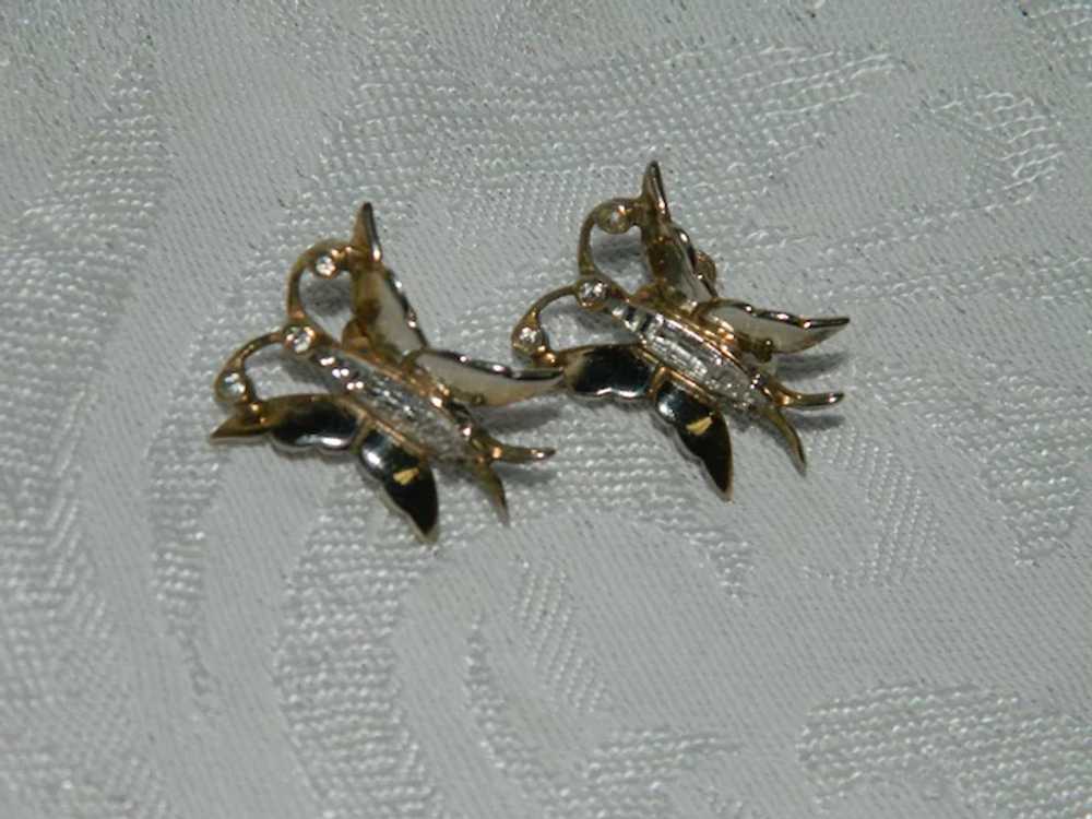 Exceptional Sterling Vermeil Glass Butterfly Earr… - image 8