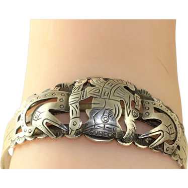 Sterling Silver Native Motif Bracelet Peru - image 1