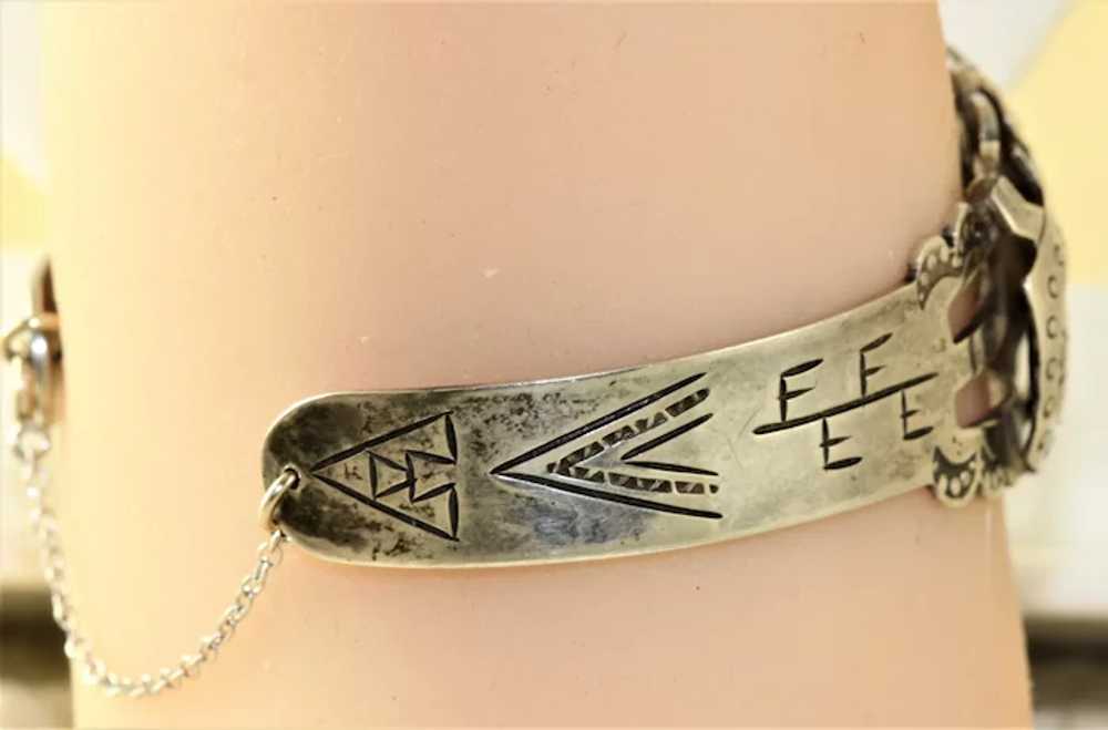 Sterling Silver Native Motif Bracelet Peru - image 3