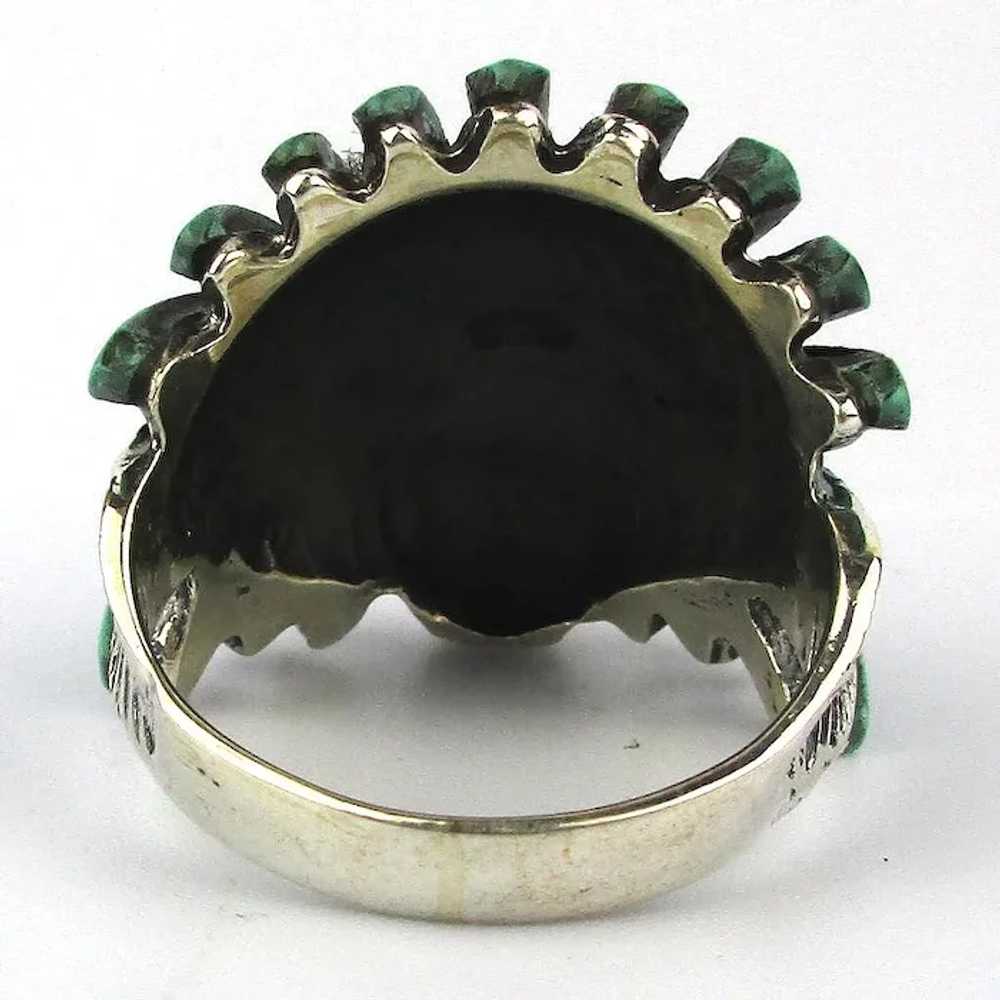 Unique Native American Indian Chief Ring Sterling… - image 5