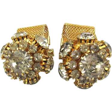 1950s Bold Crystal Rhinestone Wraparound Cufflinks