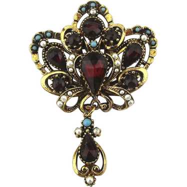 Signed ART Victorian Revival Rhinestone Pin Brooch