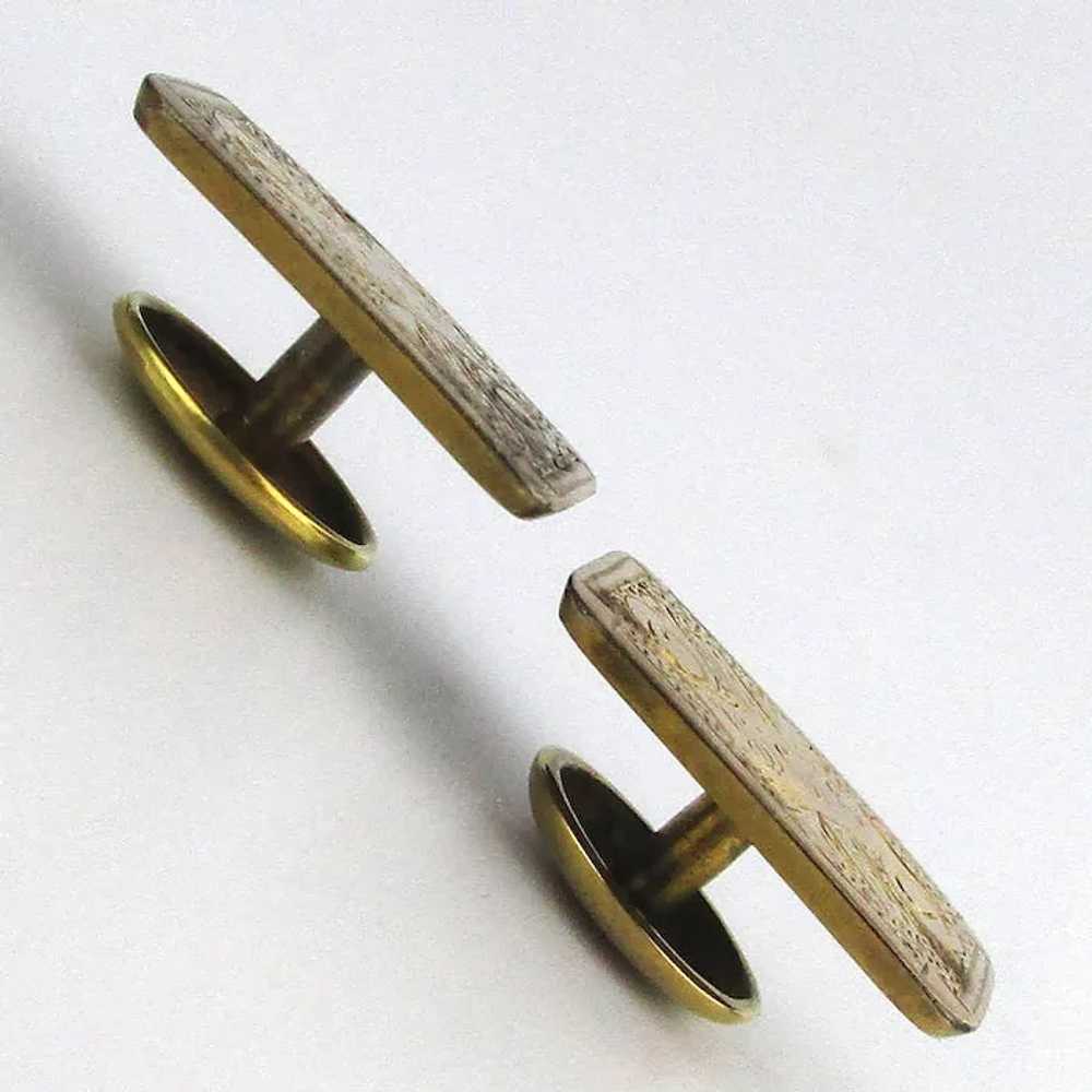 Victorian Gold-Filled Etched Stud Cufflinks - image 2