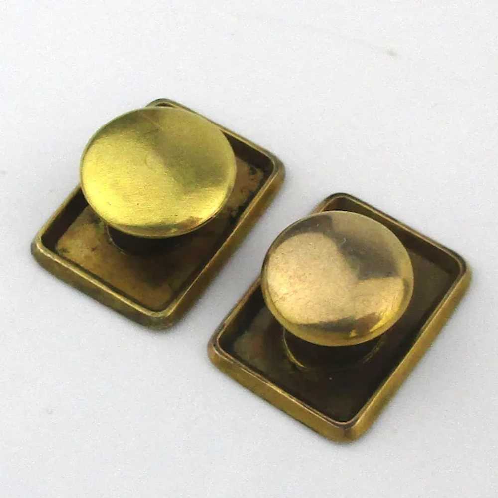 Victorian Gold-Filled Etched Stud Cufflinks - image 3