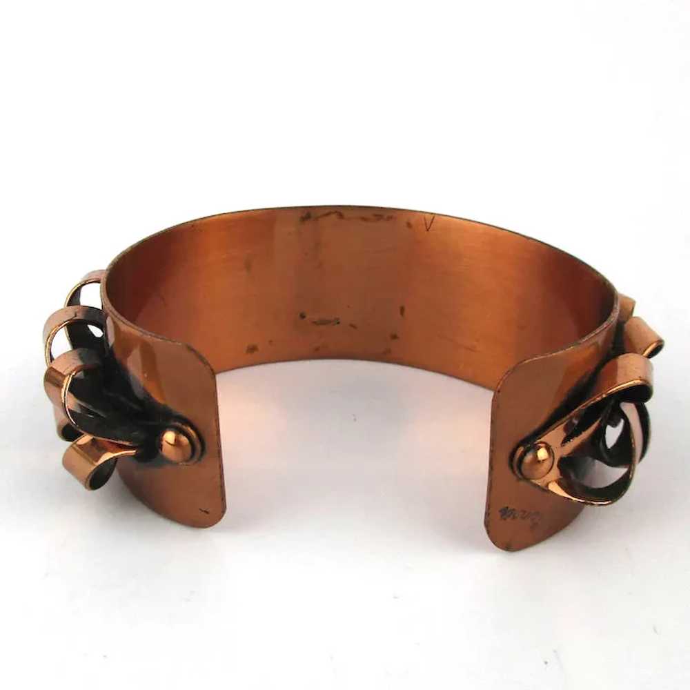 Modernist RENOIR Copper Cuff Bracelet - Twists n … - image 5