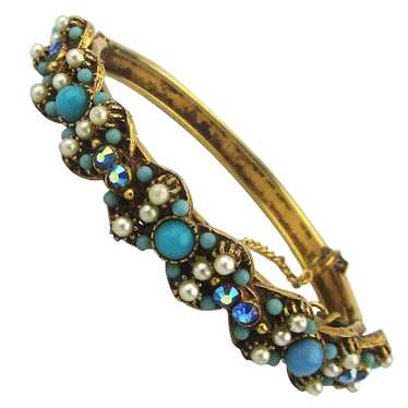 Florenza Jeweled Rhinestone Faux Pearl Bracelet
