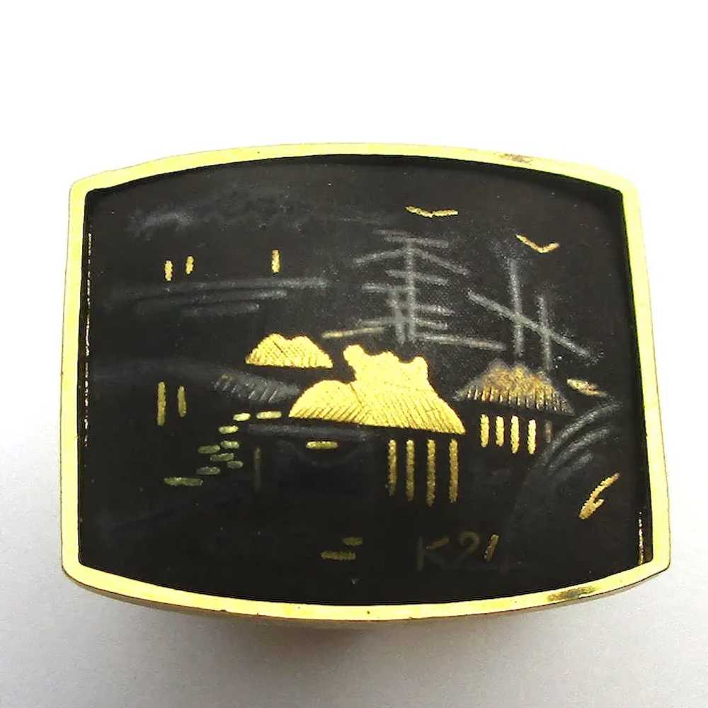 Japanese Damascene 24K Gold Inlay Cufflinks Set - image 3