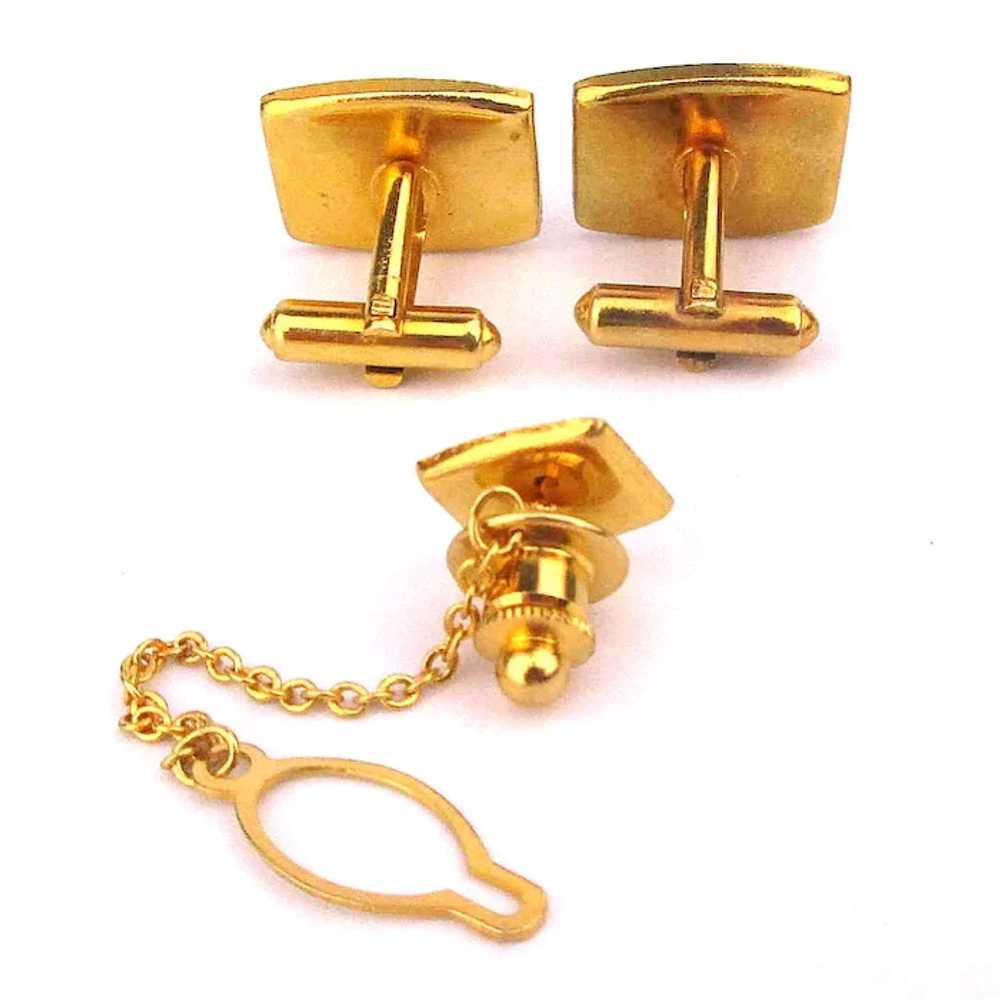 Japanese Damascene 24K Gold Inlay Cufflinks Set - image 7