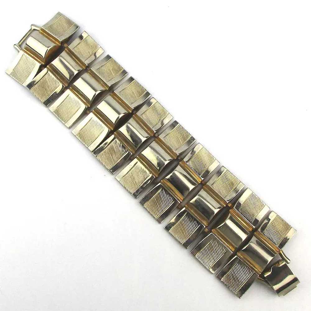Vintage KARU ARKE Gilt Silvertone Link Bracelet W… - image 2
