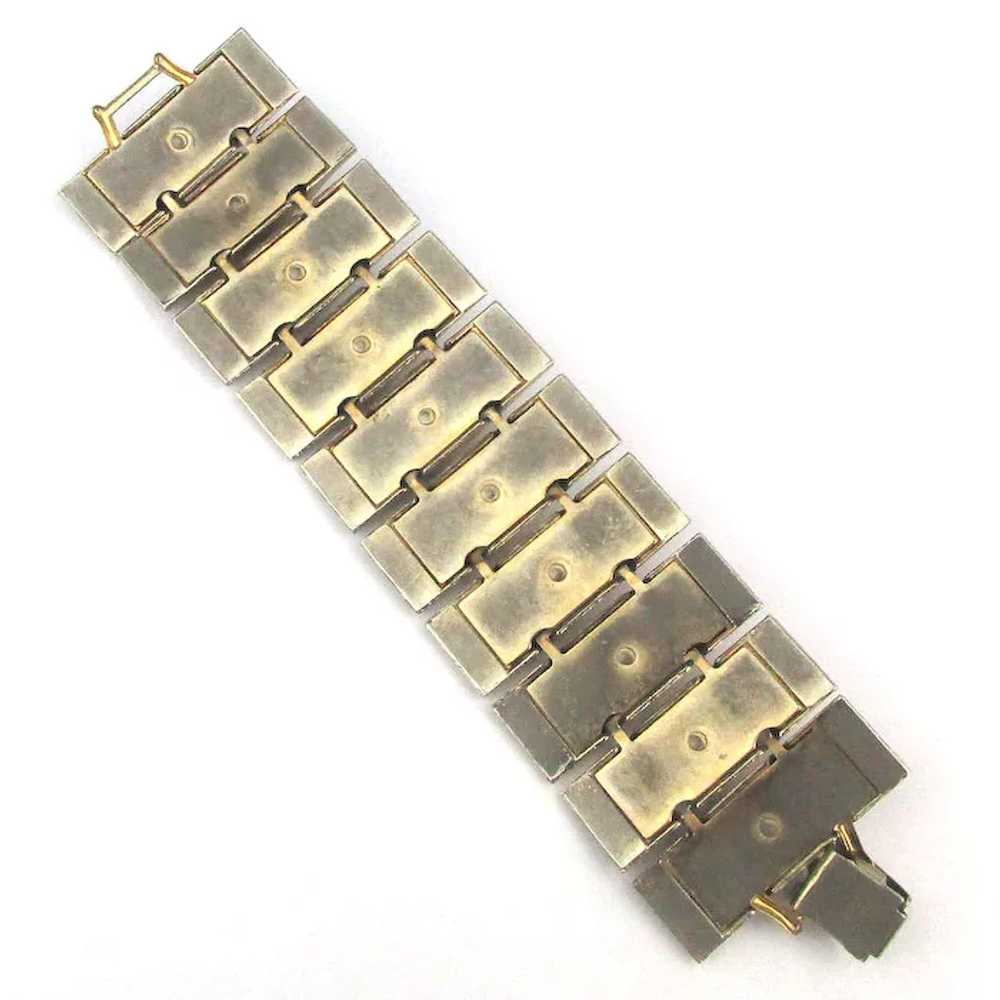 Vintage KARU ARKE Gilt Silvertone Link Bracelet W… - image 5