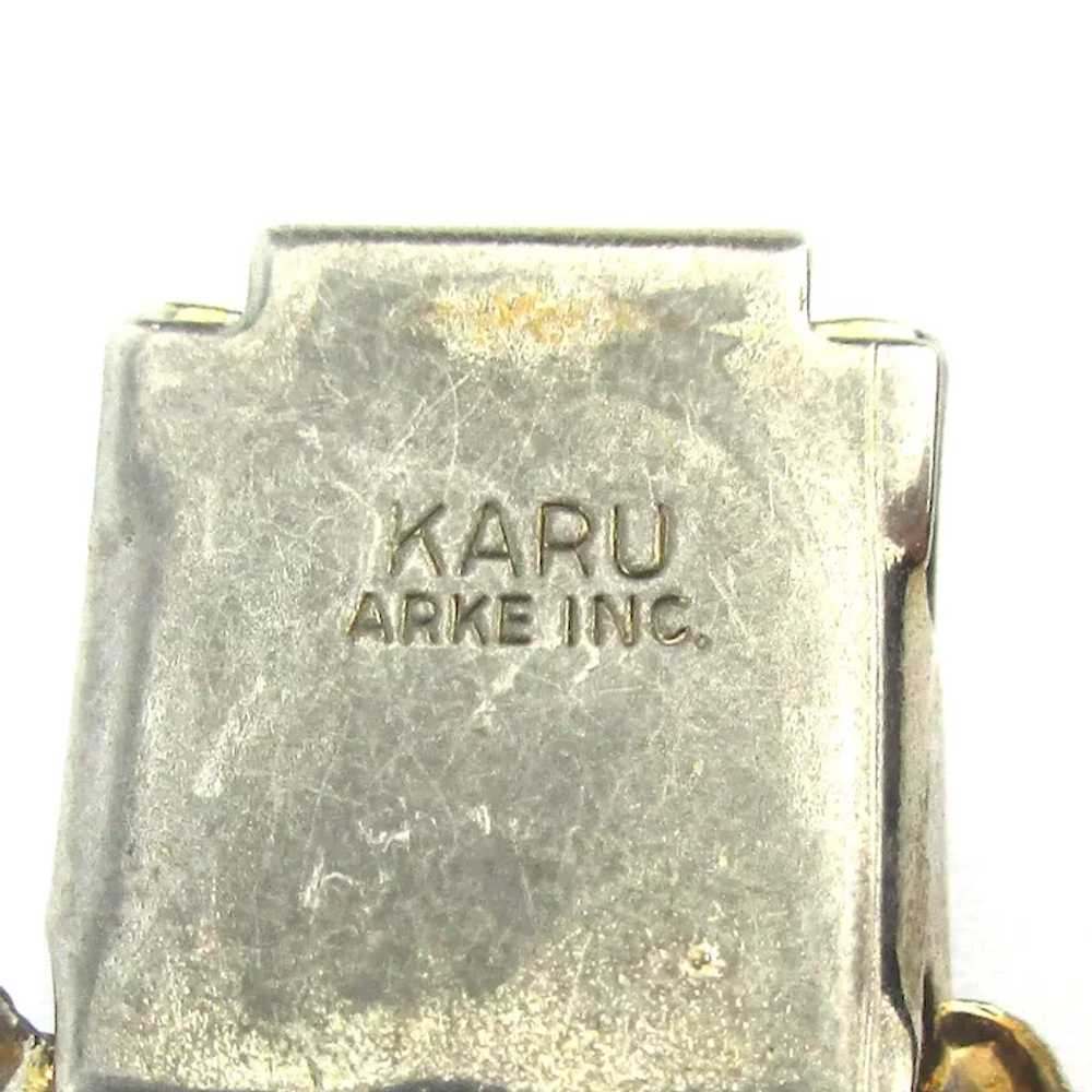 Vintage KARU ARKE Gilt Silvertone Link Bracelet W… - image 6