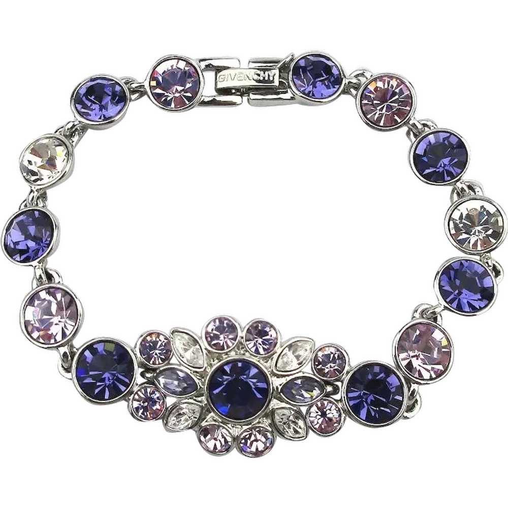 Givenchy Pink Purple Crystal Rhinestone Bracelet - image 1