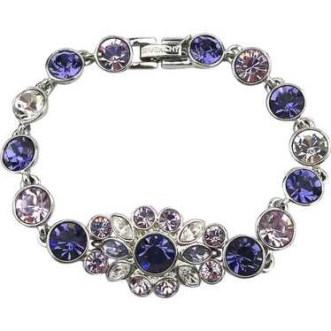 Givenchy Pink Purple Crystal Rhinestone Bracelet - image 1