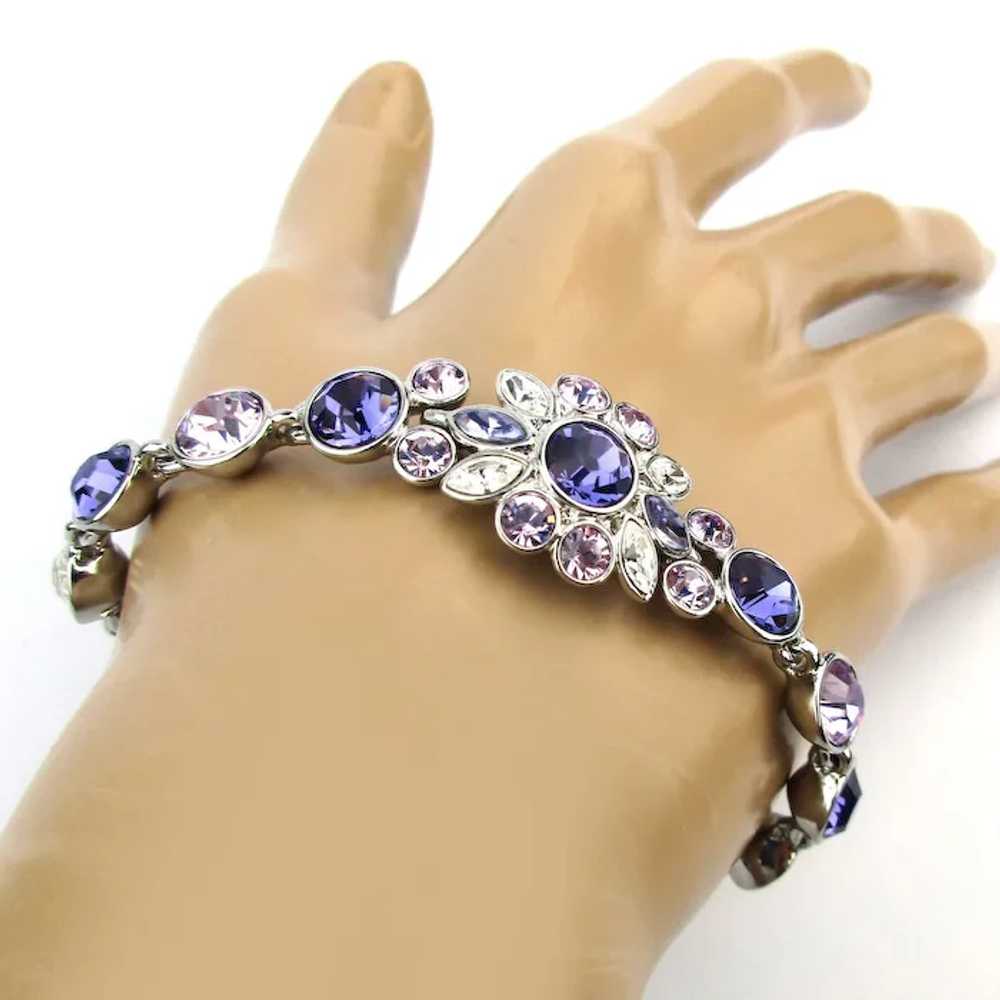 Givenchy Pink Purple Crystal Rhinestone Bracelet - image 5