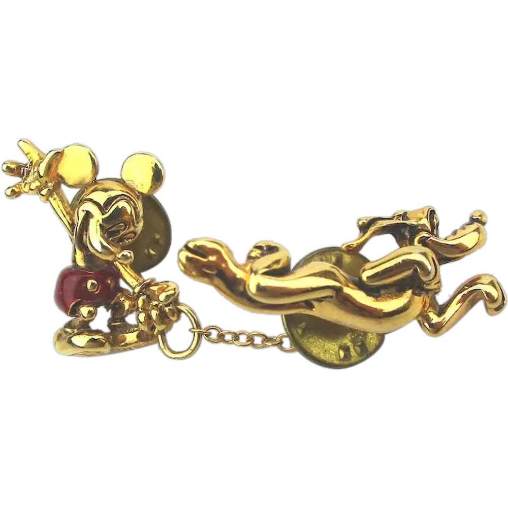 Napier Double Disney Lapel Pins Mickey Mouse - Pl… - image 1