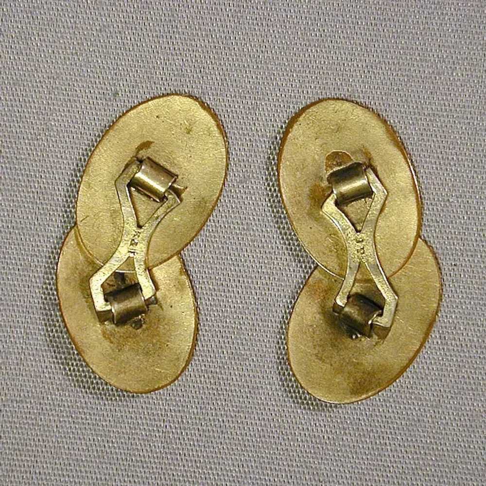 Old Victorian K & F Gold-Filled Cufflinks - Two O… - image 2