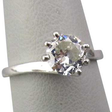 Antique Solitaire Diamond Ring in Platinum .58 ct. - image 1