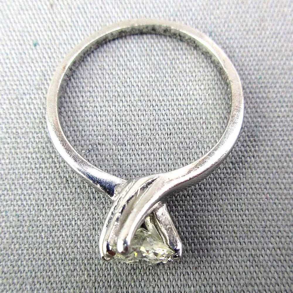 Antique Solitaire Diamond Ring in Platinum .58 ct. - image 3