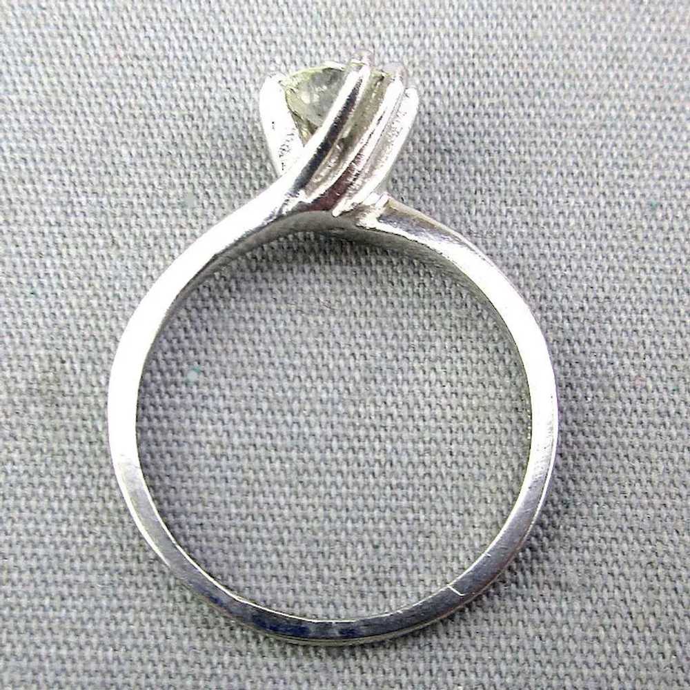 Antique Solitaire Diamond Ring in Platinum .58 ct. - image 5